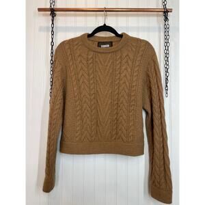 Reformation Women’s 100% Alpaca Cable Knit Crewneck Pullover Sweater Size S